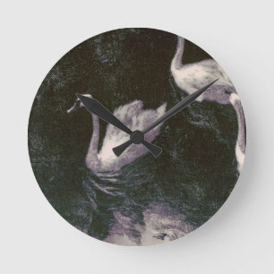 Horloge Ronde Lac des cygnes au clair de lune
