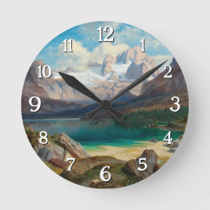 Horloge Ronde Lac Gosau Avec Vue Sur Le Massif Dachstein