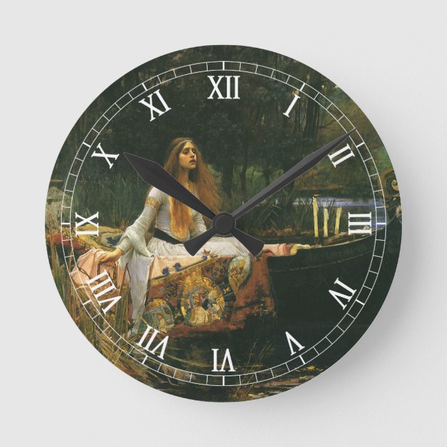 Horloge Ronde Lady Shalott On Boat par John William Waterhouse (Recto)