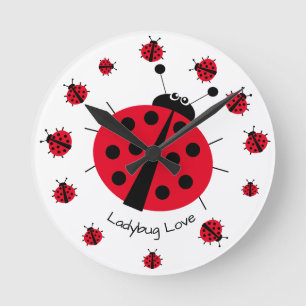 Horloge Ronde Ladybug Love Girl Fun Carton mignon