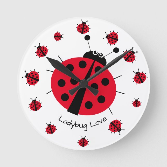 Horloge Ronde Ladybug Love Girl Fun Carton mignon (Recto)