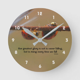 Horloge Ronde Ladybugs Attitude Inspiration Confucius Citation