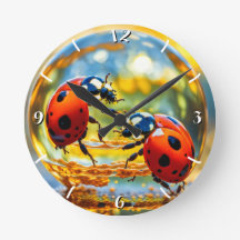 Ladybugs dans une goutte d'eau