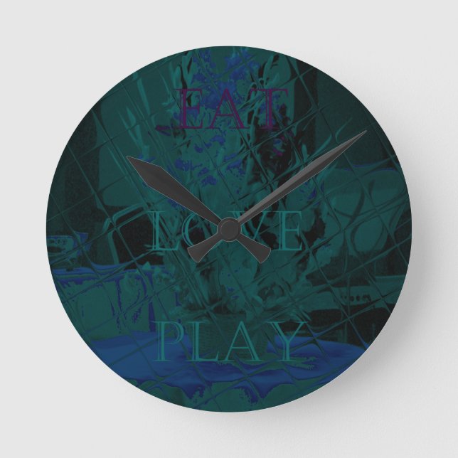 Horloge Ronde L'amour de bleu français mangent des couleurs de (Recto)