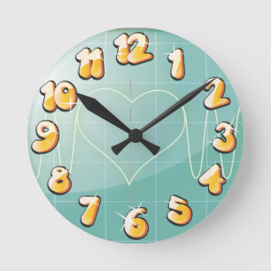 Horloge Ronde L'amour de l'oscilloscope