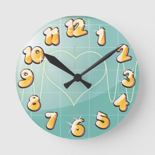 Horloge Ronde L'amour de l'oscilloscope (Recto)