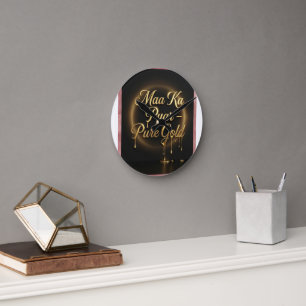 Horloge Ronde L'amour d'une mère est de l'or pur - Luxueux mur g