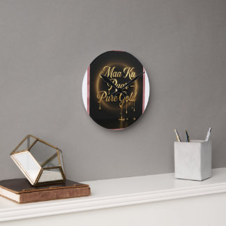 Horloge Ronde L'amour d'une mère est de l'or pur - Luxueux mur g