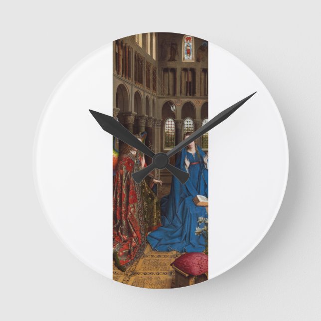 Horloge Ronde L'Annonciation de Van Eyck Premium Lumière de Cath (Recto)