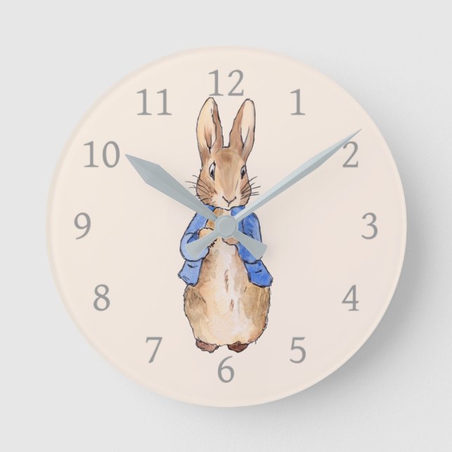 Horloge Ronde Lapin de Pâques Classique (Recto)