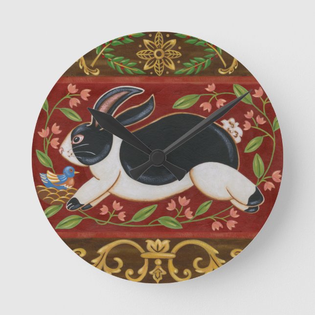 Horloge Ronde Lapin Folk (Recto)