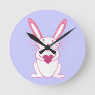 Horloge Ronde Lapin lapin avec coeur