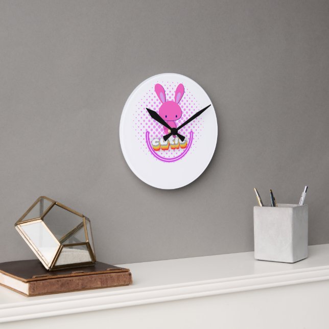Horloge Ronde lapin mignon (Bureau)