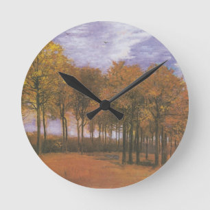 Horloge Ronde L'arbre d'automne d'automne de Van Gogh part du de