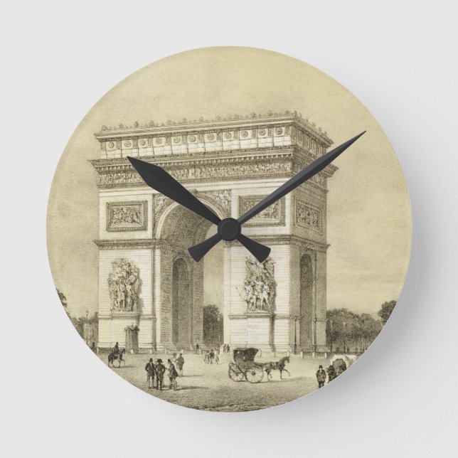 Horloge Ronde L'Arc de Triomphe, Paris, gravé par Auguste Bry (Recto)