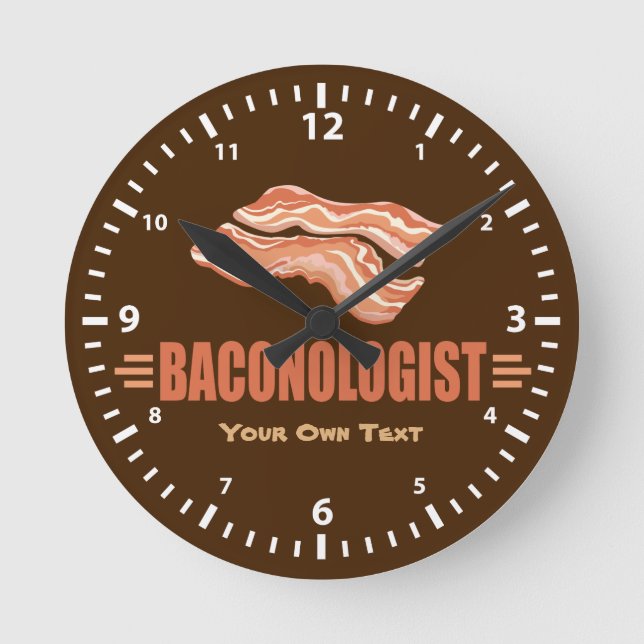 Horloge Ronde Lard drôle Baconologist (Recto)