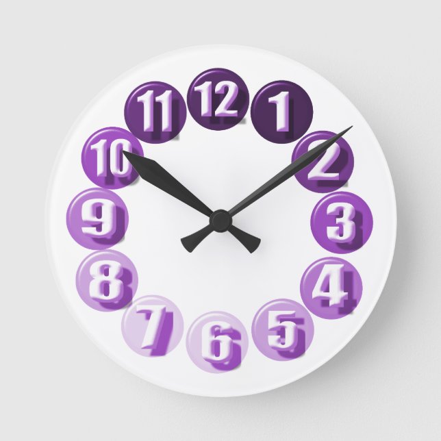 Horloge Ronde Large Numbers/ Purple (Recto)
