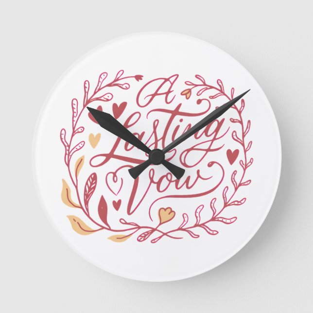 Horloge Ronde Lasting Vow Romantic Love Quote Valentines (Recto)