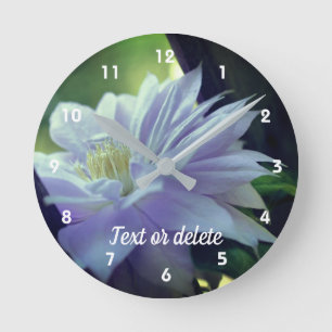 Horloge Ronde Lavande Clematis Fleur Nichée Dans Trellis
