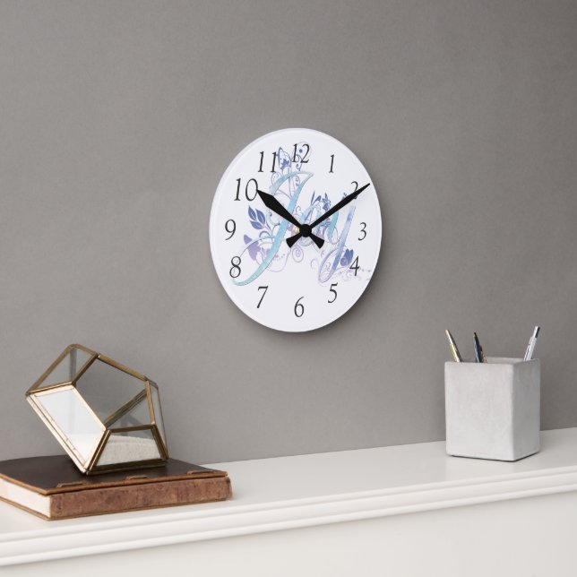 Horloge Ronde Lavande et Blue Joy (Bureau)