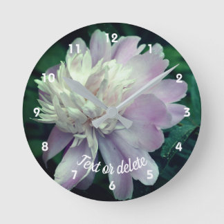 Horloge Ronde Lavande Peony Fleur En Fleur Personnalisée