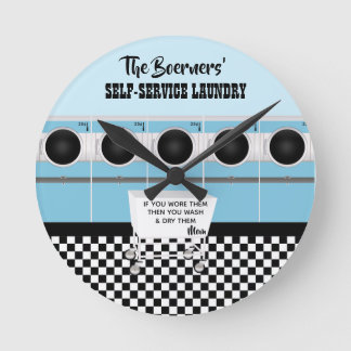 Horloge Ronde Lave-Linge En Libre-Service Rétro Ils Font Le Trav