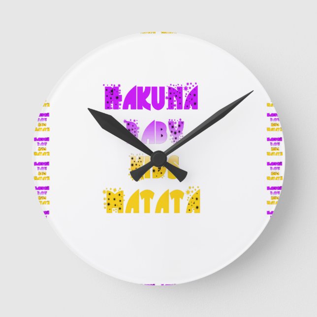 Horloge Ronde Le beau bébé pourpre et jaune de Hakuna Matata (Recto)