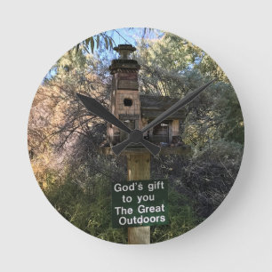 Horloge Ronde Le cadeau de Dieu, la grande nature, un panneau dr
