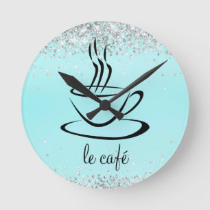 Horloge Ronde Le Café Acrylique Personnalisé De Cuisine
