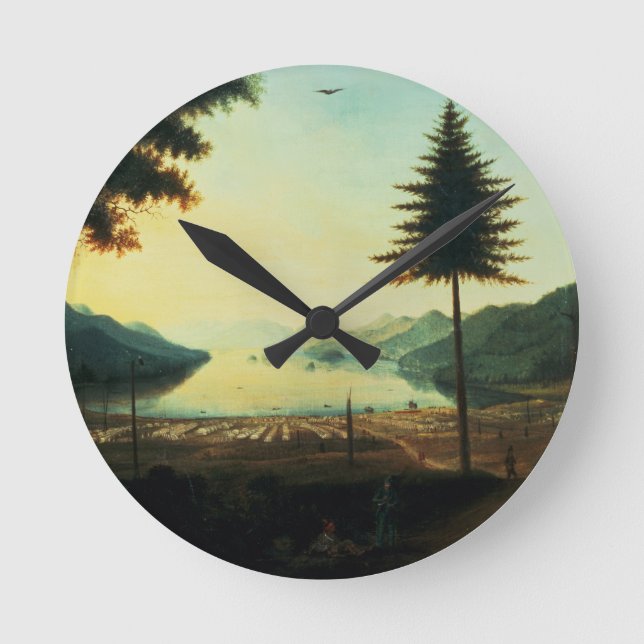 Horloge Ronde Le campement au lac George, New York, 1759 (pétrol (Recto)