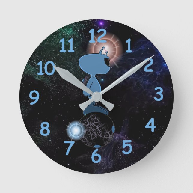 Horloge Ronde Le cavalier de la sphère de Qwiby (Recto)