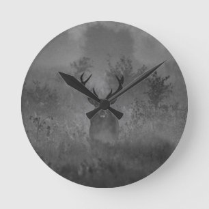Horloge Ronde Le Cerf Dans La Mist