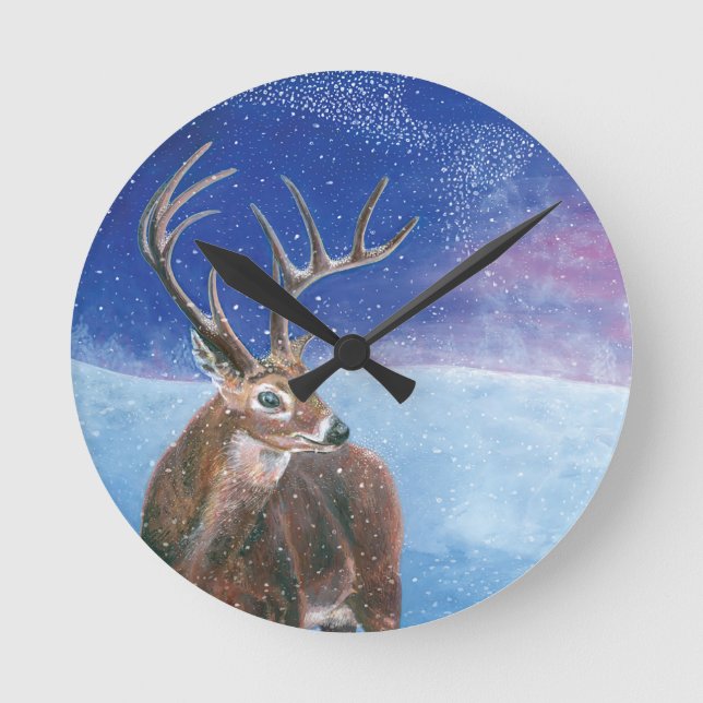 Horloge Ronde Le cerf rouge (Cervus elaphus)  (Recto)