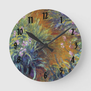 Horloge Ronde Le chemin à travers les iris par Claude Monet