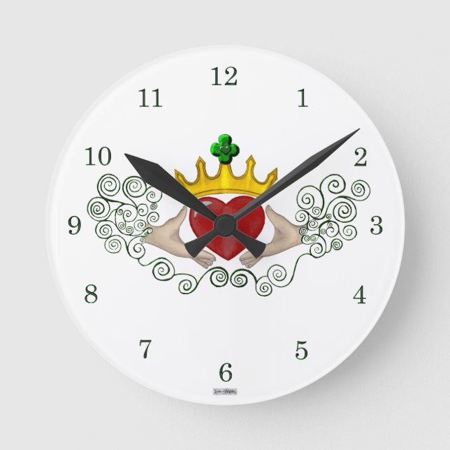 Horloge Ronde Le Claddagh (couleur complète) (Recto)