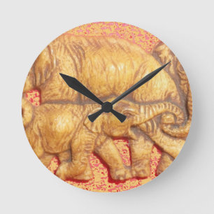 Horloge Ronde Le cœur du troupeau : Portrait de famille d'élépha