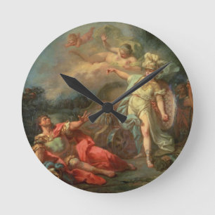 Horloge Ronde Le combat entre Mars et Minerva, 1771 (huile sur c