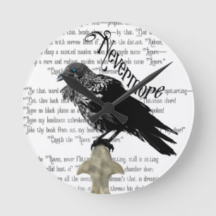 Horloge Ronde Le Corbeau d'Edgar Allan Poe