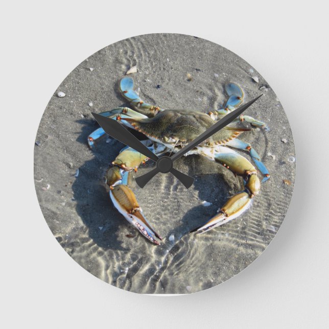 Horloge Ronde Le crabe bleu savoureux ! (Recto)