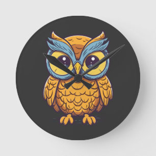 Horloge Ronde Le délice de Owl : Design graphique à la Kawaii
