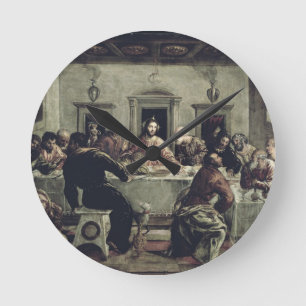 Horloge Ronde Le dernier dîner (huile sur la toile) 2