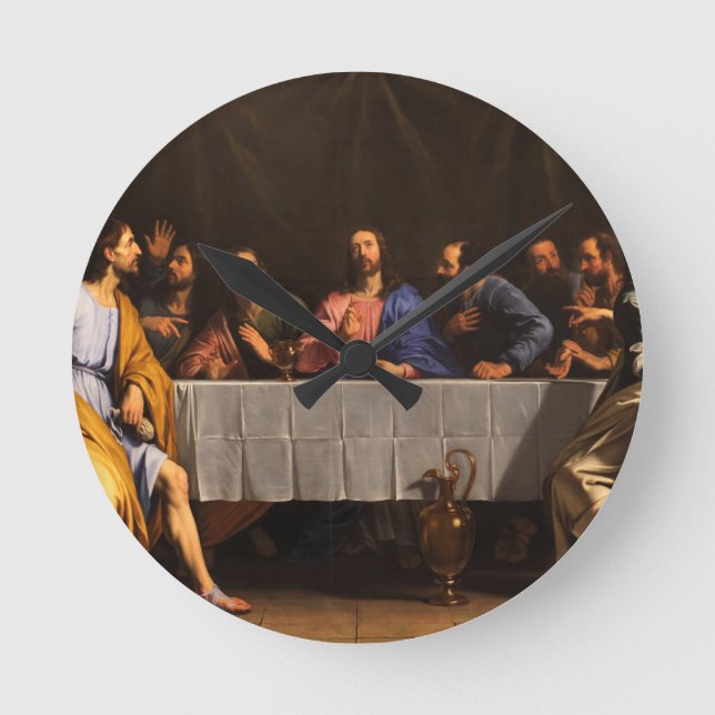 Horloge Ronde Le dernier dîner par Philippe de Champaigne (1648) (Recto)
