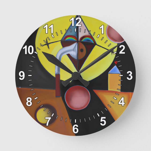 Horloge Ronde Le docteur de la peste - Peinture à l'huile (Recto)