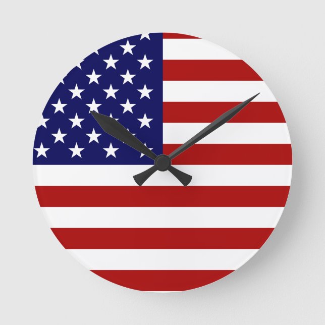 Horloge Ronde Le drapeau américain (Recto)