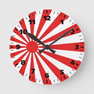 Horloge Ronde Le drapeau de Soleil Levant