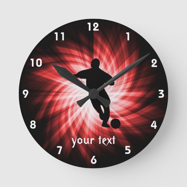 Horloge Ronde Le football ; rouge (Recto)