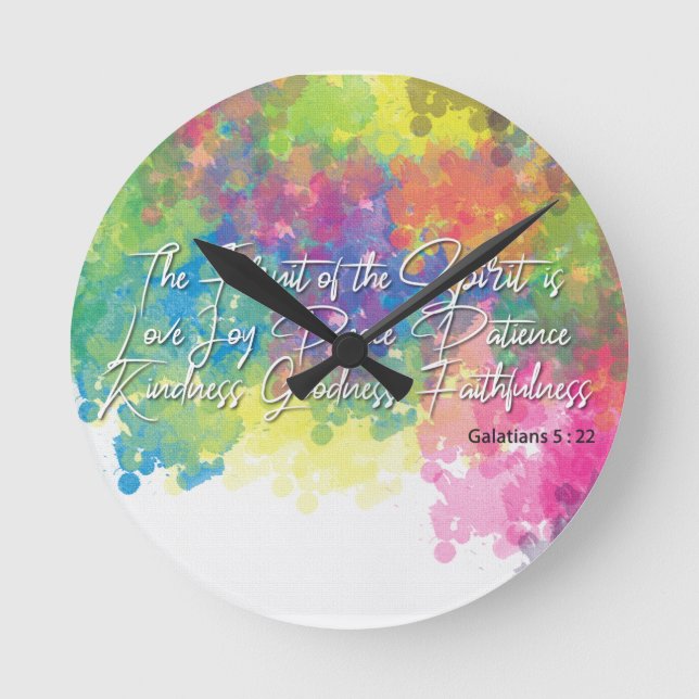 Horloge Ronde Le Fruit de l'Esprit - Galates 5 (Recto)