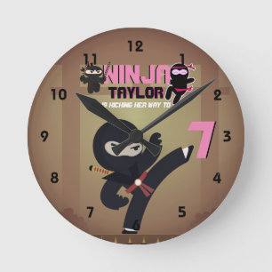 Horloge Ronde Le guerrier du cinéma NINJA Kicking it Karate Kids