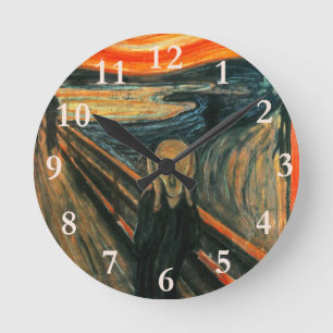 Horloge Ronde Le hurlement Munch Art Moderne Abstrait