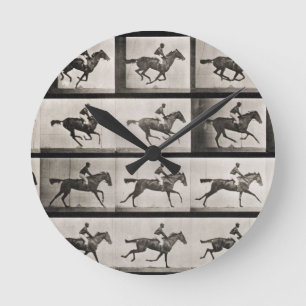 Horloge Ronde Le jockey sur un cheval galopant, plaquent 627 du